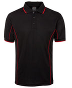 S/S PIPING POLO - BLACK/RED