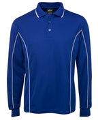 L/S PIPING POLO - ROYAL/WHITE