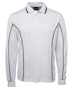 L/S PIPING POLO - WHITE/NAVY