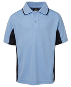KIDS C/TRAST POLO - LT BLUE/NAVY