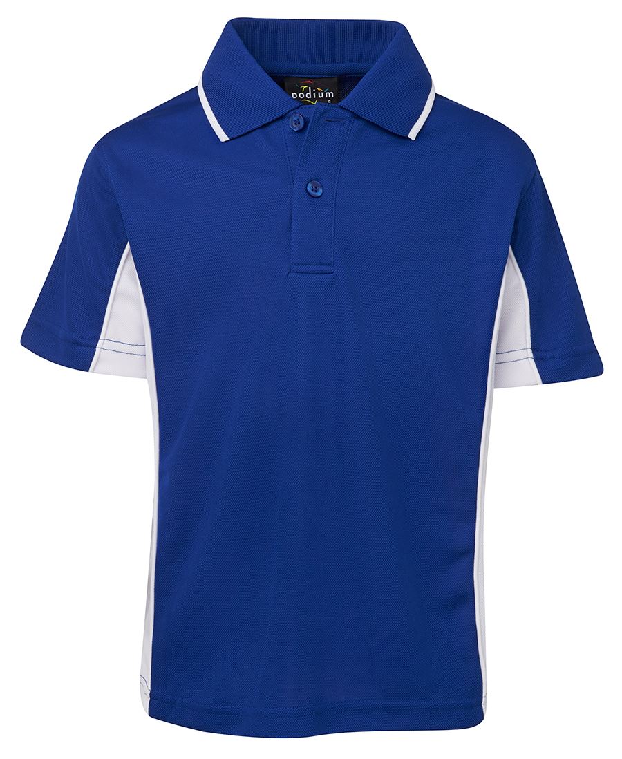 KIDS C/TRAST POLO - ROYAL/WHITE