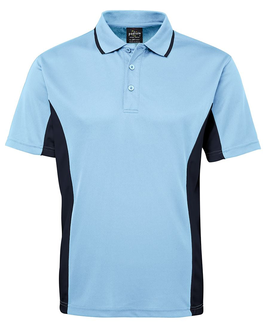 C/TRAST POLO - LT BLUE/NAVY