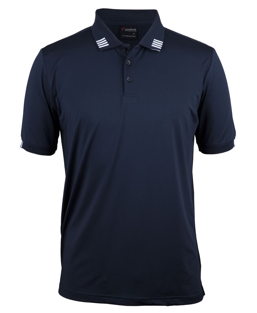 4 STRIPE S/S STRETCH POLO - NAVY/WHITE