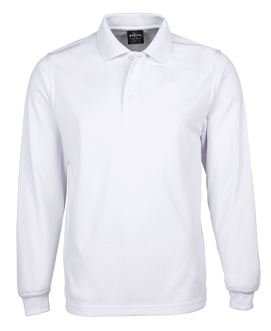 L/S POLY POLO - WHITE