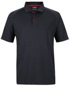 CONTRAST STRETCH POLO - BLACK/RED