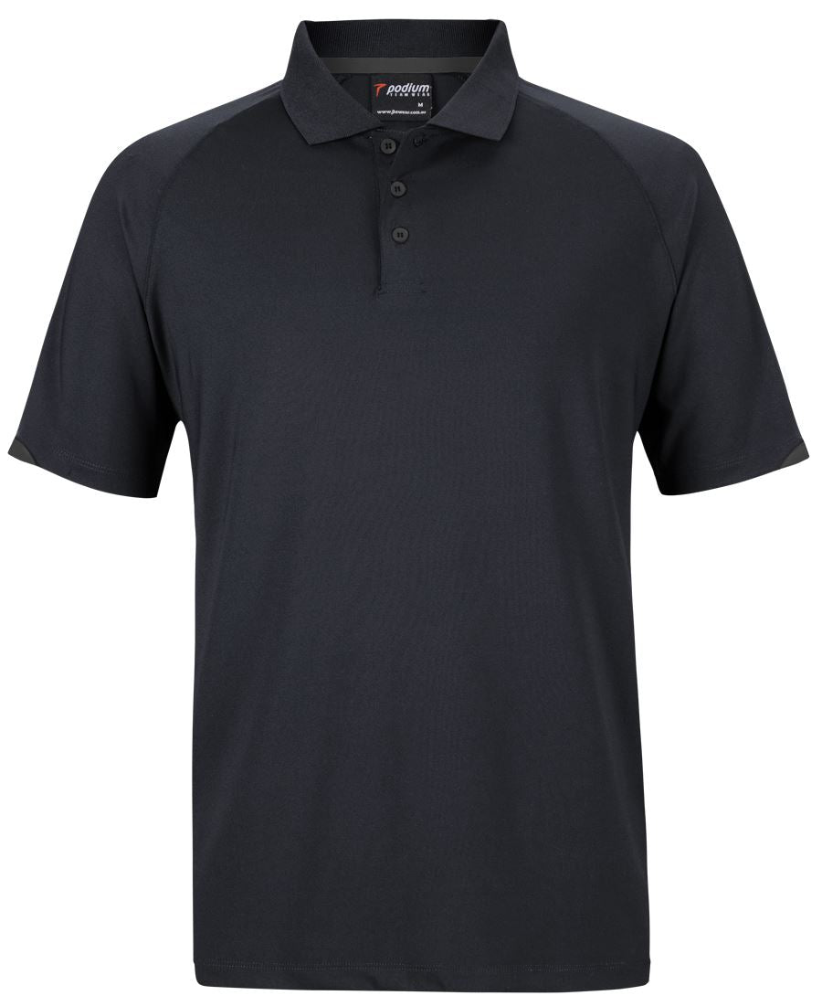 CONTRAST STRETCH POLO - BLACK/CHARCOAL