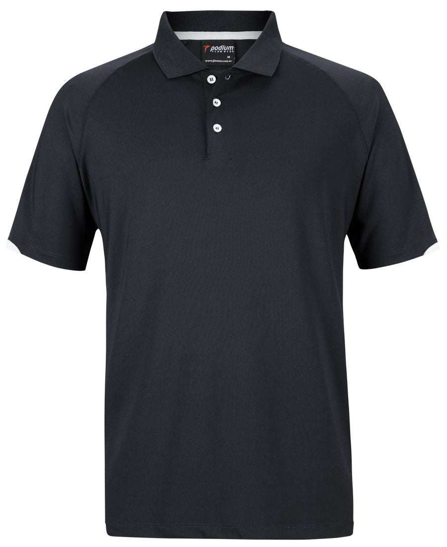 CONTRAST STRETCH POLO - BLACK/WHITE
