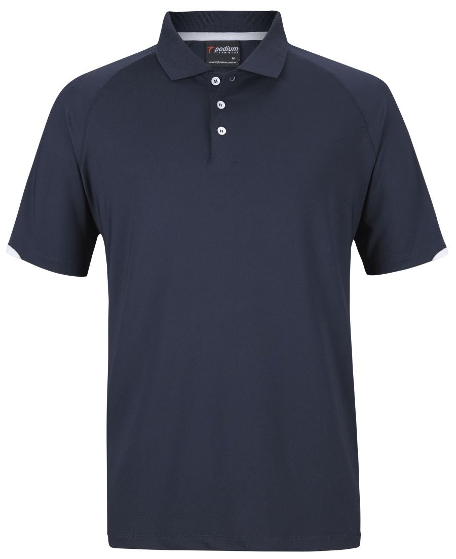 CONTRAST STRETCH POLO - NAVY/WHITE