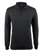 L/S STRETCH POLO - BLACK