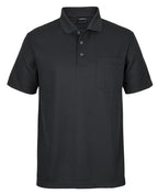 WAFFLE POCKET POLO - BLACK