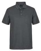 WAFFLE POCKET POLO - CHARCOAL