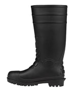STEEL TOE CAP AND STEEL PLATE GUMBOOT - BLACK