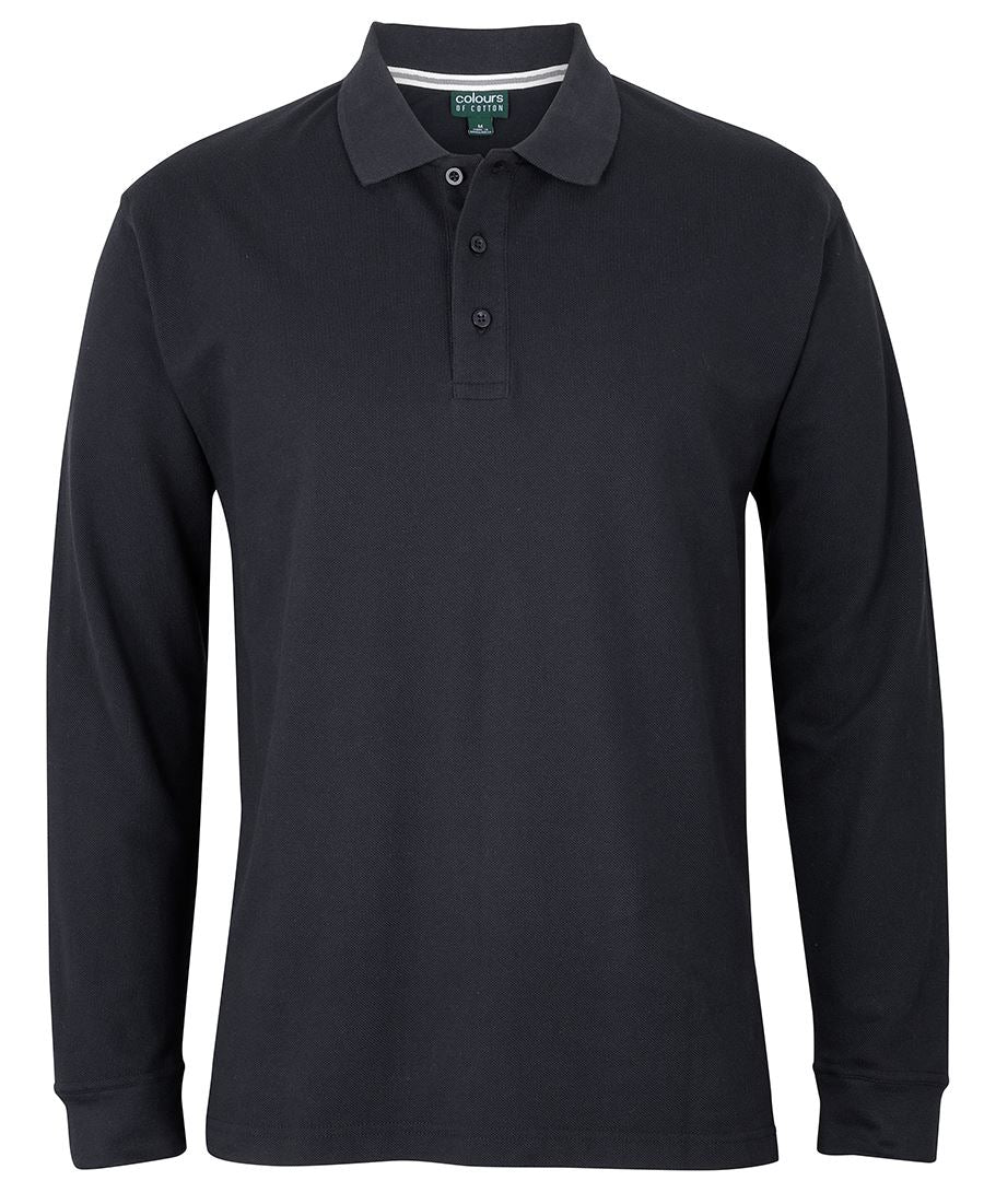L/S PIQUE POLO - BLACK