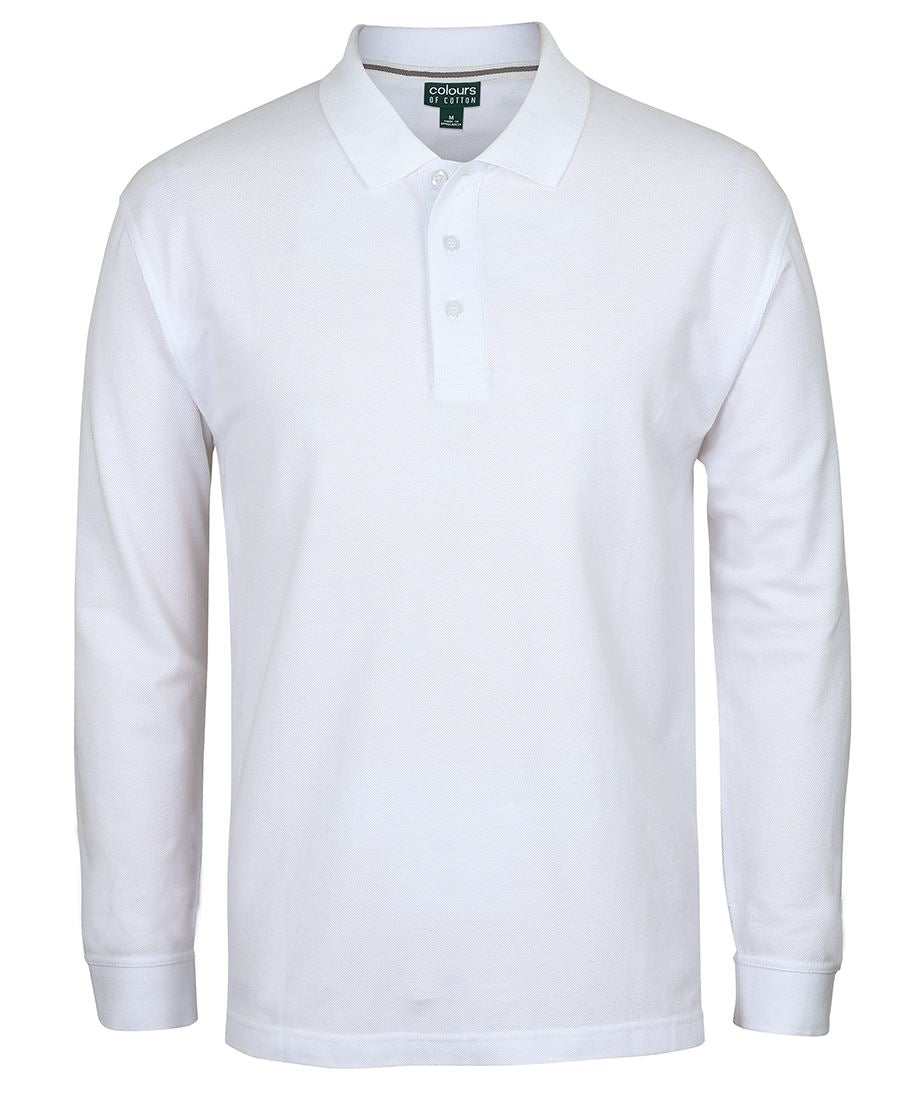 L/S PIQUE POLO - WHITE