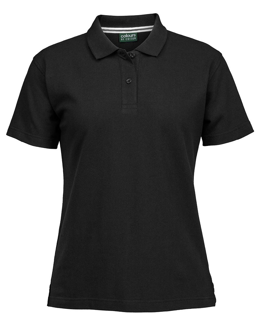 LADIES PIQUE POLO - BLACK